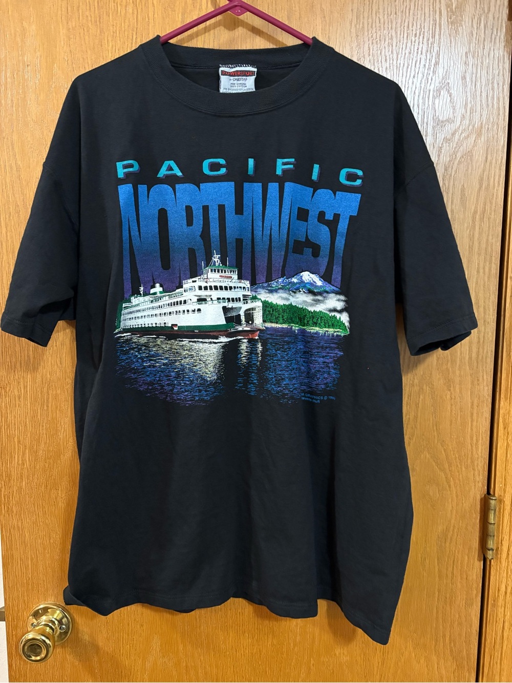 Vintage black tshirt Pacific Northwest Black Graphic Tee 90’s